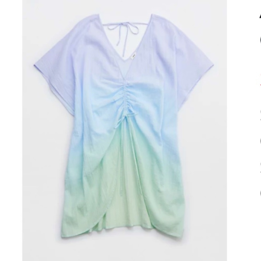 NWOT Aerie Front Ruched Cover Up in Lime Fizz Oversized XS/S NEW No Tags